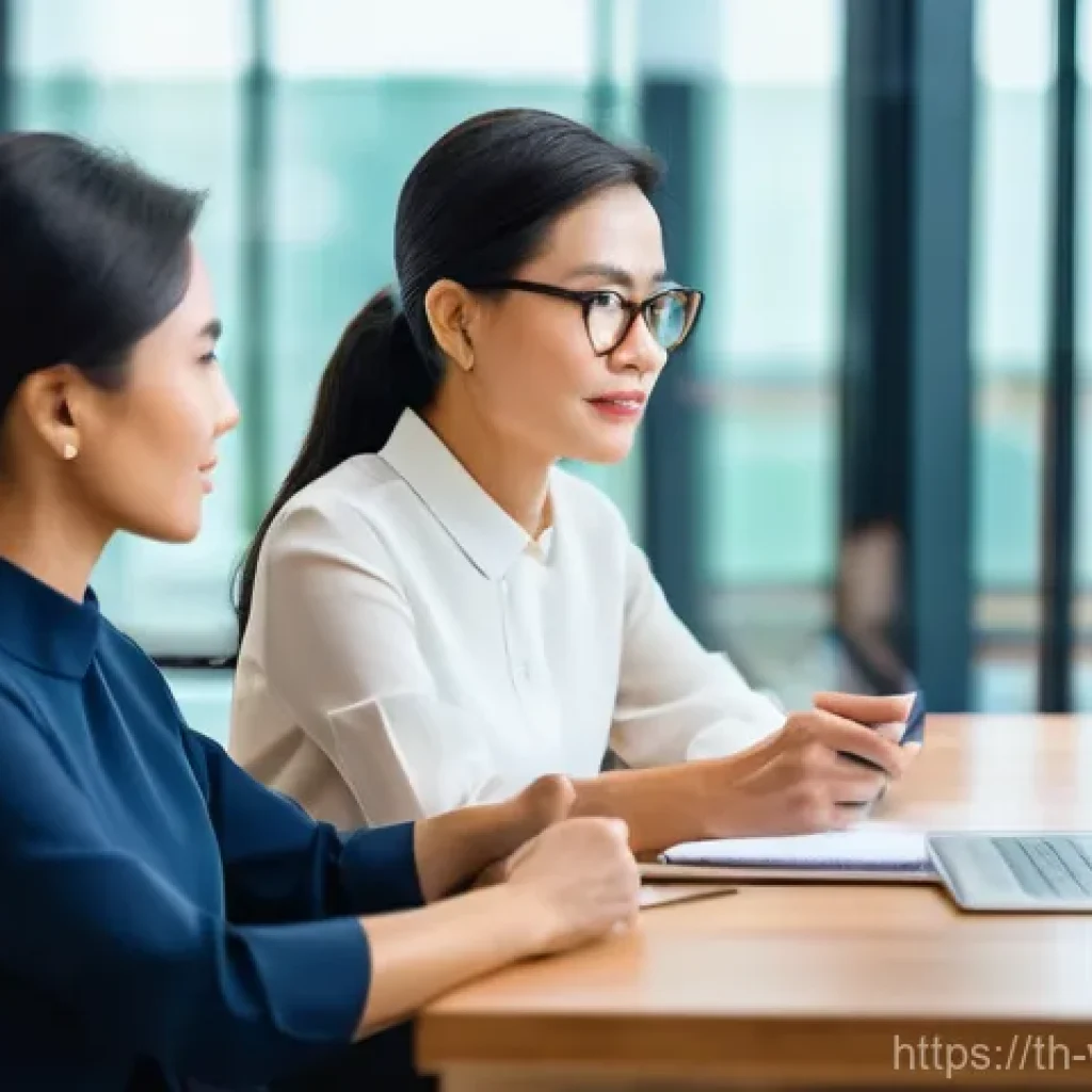 실버세대 투자자를 위한 스타트업 소개 - **Prompt 1: Bridging Generations in a Startup Office**
An elegant Thai woman in her late 60s, dr...