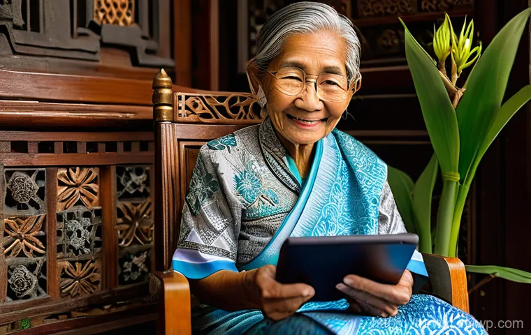 고령자를 위한 AR 기술의 활용 사례 - **Prompt 1: Virtual Cultural Exploration**
    An elderly Thai grandmother, with silver hair styled ...