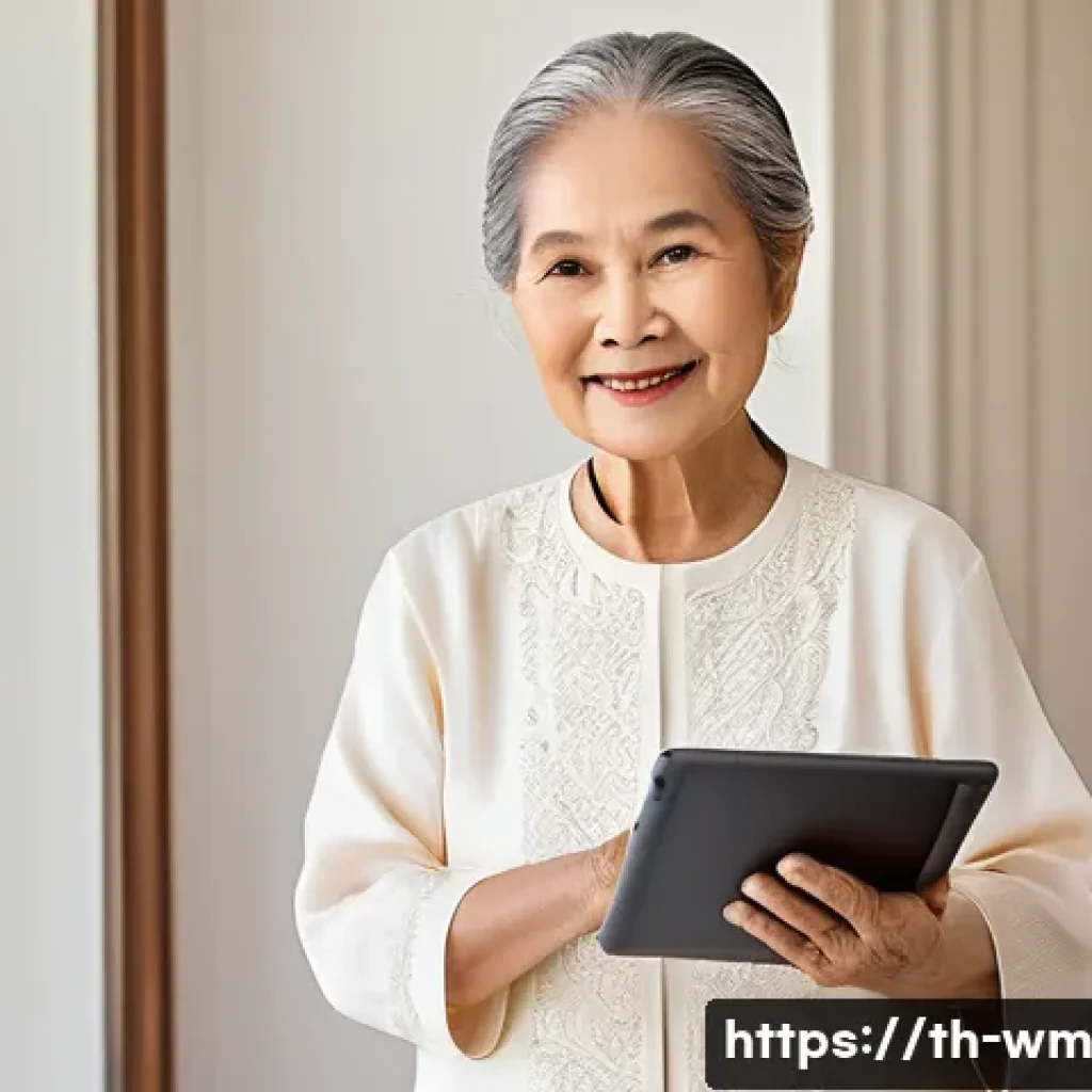 실버테크와 헬스케어의 융합 트렌드 - **Prompt 1: Smart Home Security for Seniors**
    "A cozy and modern living room bathed in soft, war...