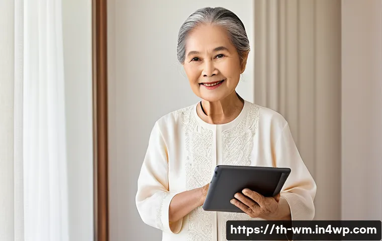 실버테크와 헬스케어의 융합 트렌드 - **Prompt 1: Smart Home Security for Seniors**
    "A cozy and modern living room bathed in soft, war...